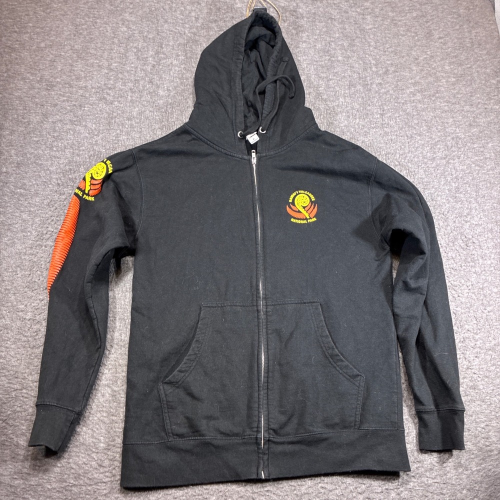 Hawaii Volcanoes National Park Zip Hoodie Mens Medium M Black Travel Beach Rare - Picture 3 of 10